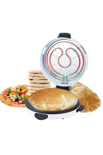 Klikonix صانعة الخبز العربي والبيتزا، صينية خبز غير لاصقة 30 سم، 1800 واط