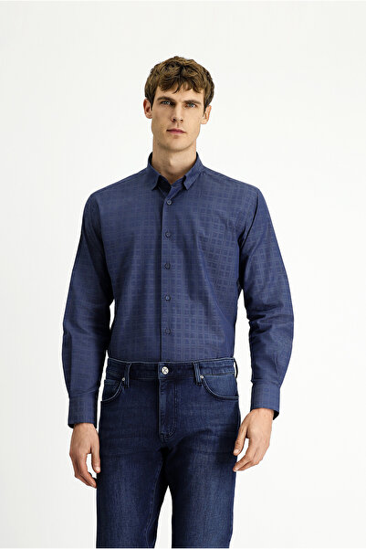 Kiğılı Cămașă din bumbac în carouri cu mânecă lungă