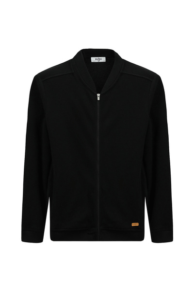 Kiğılı Bomber Collar Regular Fit Zippered Cardigan