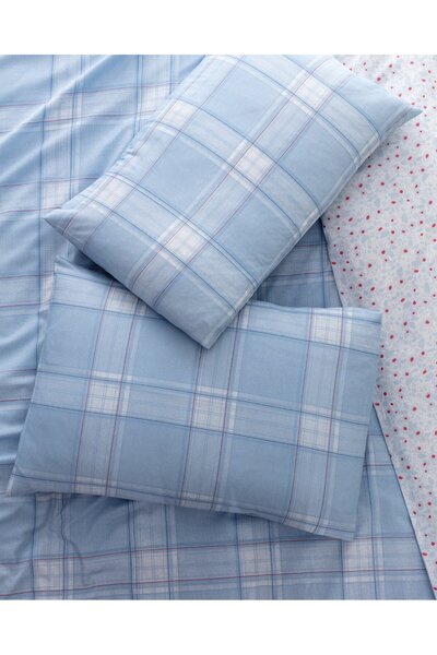 Madame Coco Blanch Bedrucktes Bettbezug-Set aus Baumwolle für Einzelbett, Blau