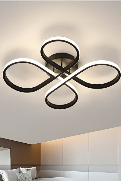 Genel Markalar PAPATYA 4'LÜ SİYAH RENK PLAFONYER, ÜÇ RENK IŞIKLI MODERN, LEDLİ, SALON, HOL, MUTFAK AVİZE