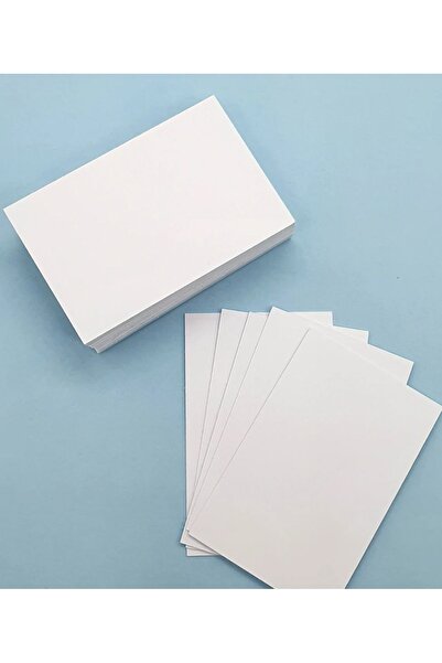 ORCOPY 100 Adet Kart 8x5cm Boş Baskısız Kartvizit - Hediye Yazısı Kartı - Kelime Kartı (0,1 KG)