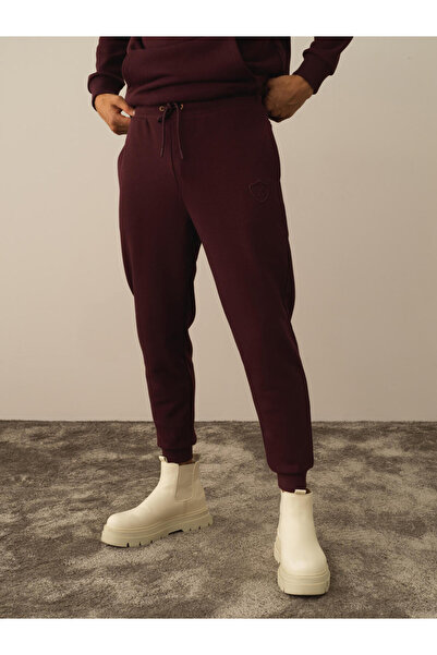 Xint Erkek Bordo Pamuklu Regular Fit Sweatpant