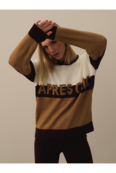 Xint Kadın Camel Bisiklet Yaka Regular Fit Kazak