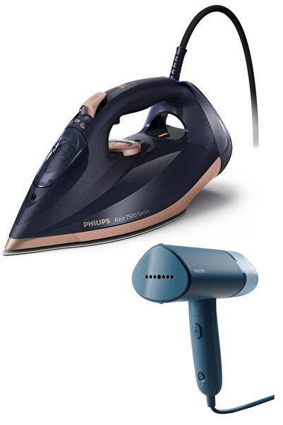 Philips Azur DST7510 3200 W Buharlı Ütü + El Tipi Buharlı Düzleştirici