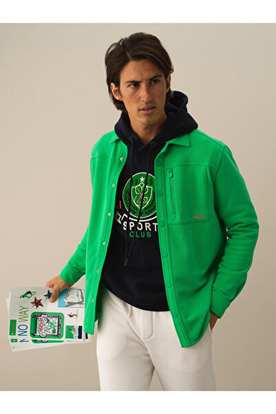 Xint Erkek Yeşil Pamuk Dokulu Regular Fit Gömlek