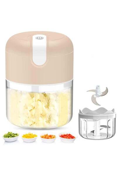 fulina Electric Mini Garlic Chopper,Wireless Food Chopper,Waterproof USB Charging for Meat,Veggie,250ml