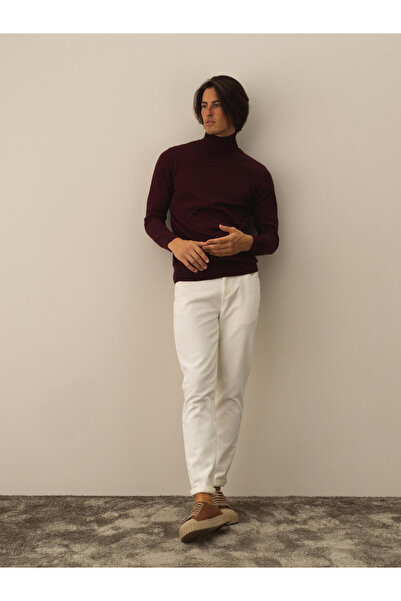 Xint Erkek Bordo Pamuk Dokulu Regular Fit Kazak