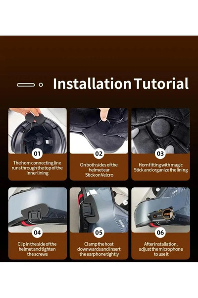 asua Kask Interkom Bluetooth Kask Mikrofon Kulaklık Stereo Motorsiklet Kulaklık