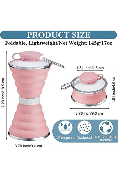 fulina 6 Pcs Water Bottles,500ml Silicone Foldable Water Bottles,with D Ring,for Hiking Running Sport Gym