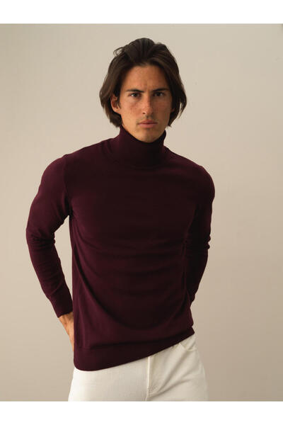 Xint Erkek Bordo Pamuk Dokulu Regular Fit Kazak