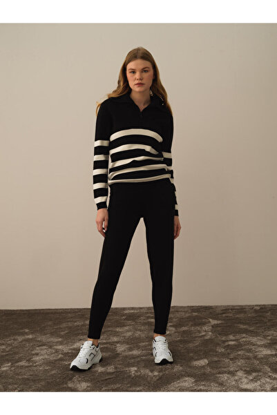 Xint Kadın Siyah Oversize Kapüşonlu Kazak