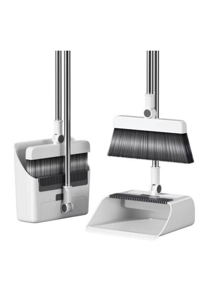 Flippy Broom Brush, Dustpan, Flippy, rotating, foldable, Stainless Steel and Polypropylene, White