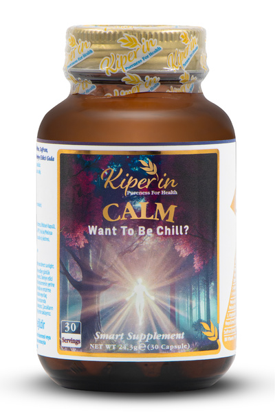Kiperin Calm ''Relax'' Passiflora, Safran, 5-HTP, Valerian, ... 9 İçerik (30 Günlük) | Akıllı Gıda Takviyesi