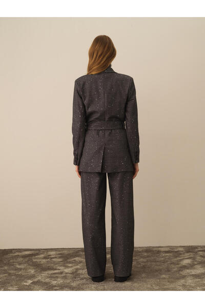 Xint Kadın Siyah Regular Fit Pullu Ceket