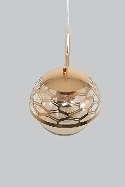 Fer Avize File Tekli Gold Kaplama Dekoratif Avize Antre Mutfak Hol Giyinme Odası Cafe