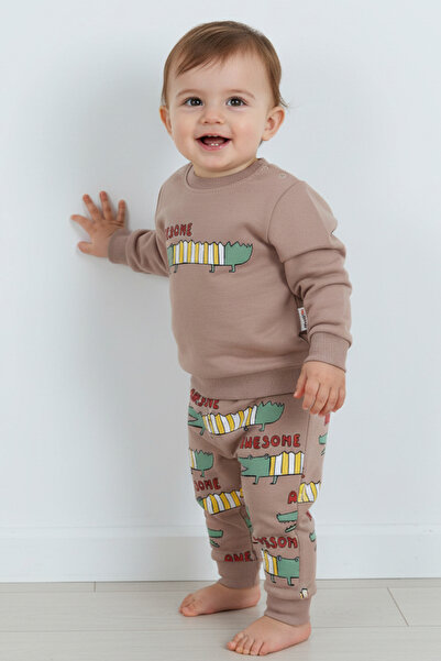 voyyo kids baby طقم أطفال موسمي مطبوع عليه تمساح للأولاد مصنوع من القطن بنسبة...