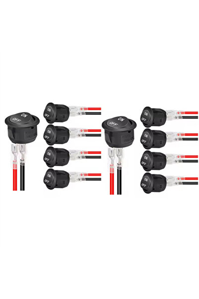 Choice 10 قطع مفتاح هزاز دائري 12 فولت تيار متردد 6 أمبير/250 فولت 10 أمبير/1...