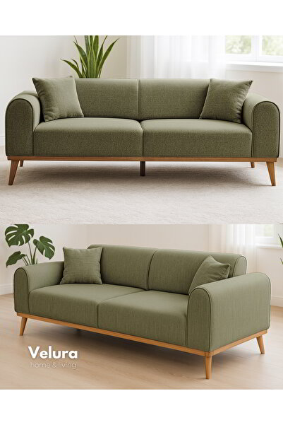 Velura Home & Living Valo Üçlü Kanepe & 3' lü Koltuk - Fildişi