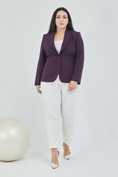 Fagi Jachetă clasică cu nasturi violet pentru femei
