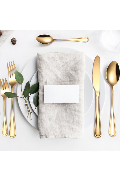 Trendy's Set tacamuri 6 persoane, 30 piese, din inox, TRENDY'S, gold