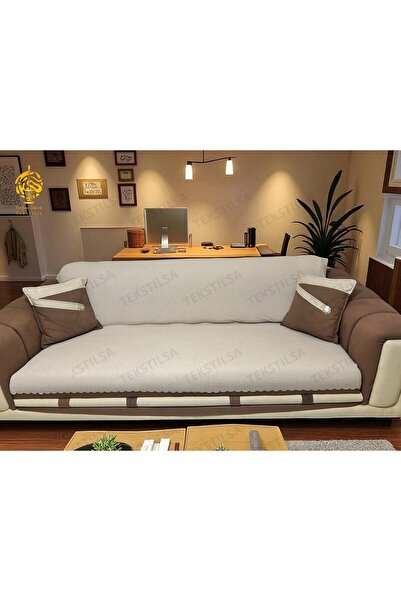 Tekstilsa Armchair Cover New Fashion Milk Color 1 Piece 210*170 cm Non-Slip and Wrinkle-Free Design