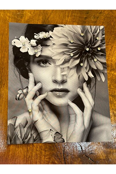 Gönülden Tasarım Geanta de dama cu model de flori din piatra zircon - aplicat...