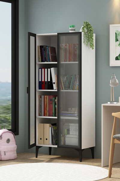 Avmpark Mila Raflı Şeffaf Kapaklı Çok Amaçlı Kitaplık