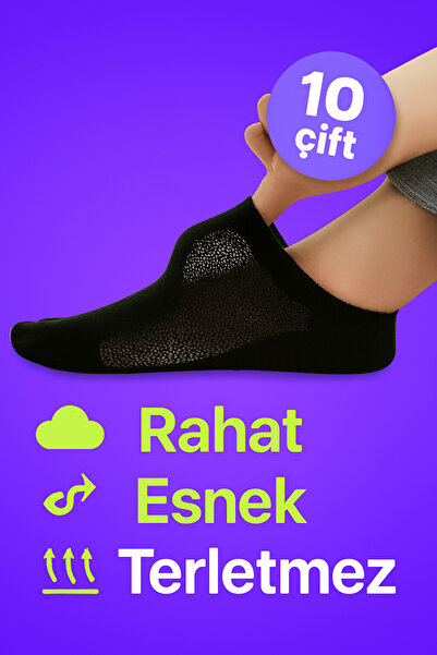 Esinti 10 чифта черни памучни чорапи за жени и мъже, унисекс, не пропускащи пот, летни, тънки (36-40)