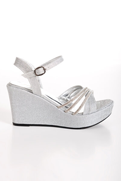 DYG STORE Silver Stone Stylish Women's Wedges Shoes