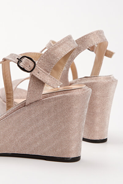 DYG STORE Silvery Women's Shoes with Wedge Heels