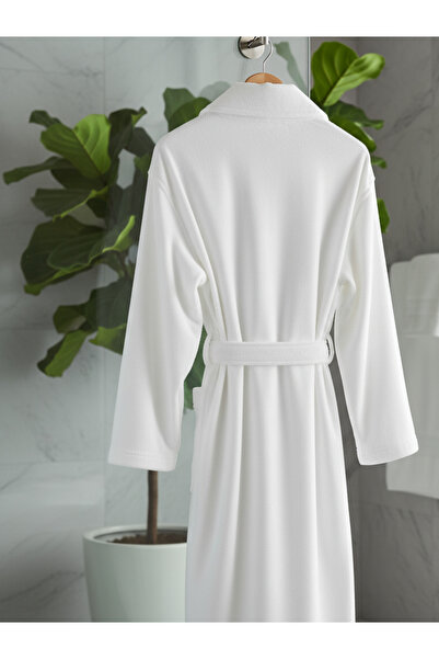 BETHA Ultra Soft Micro Cotton Bukle Fabric Bathrobe – White (1100-1300 Gr)