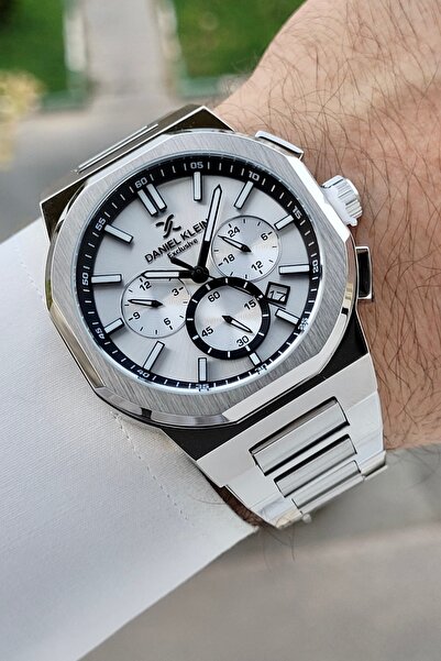 Daniel Klein Gümüş Renk İç Göstergeleri Aktif Hediye Paketli Erkek Kol Saati