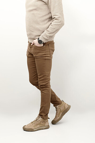 GÖNDERİ(R) Men's Sand Rubber Sole Genuine Leather Outdoor Boots