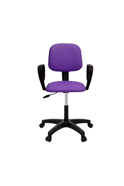 Türksit Eko Kollu Çalışma Koltuğu Deri Lila