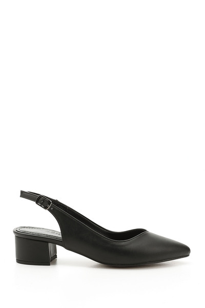 GÖNDERİ(R) Women's Black Pointed Toe Open Back Shoes