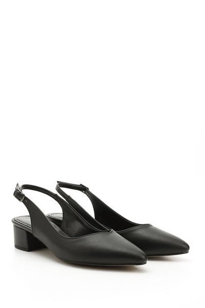 GÖNDERİ(R) Women's Black Pointed Toe Open Back Shoes