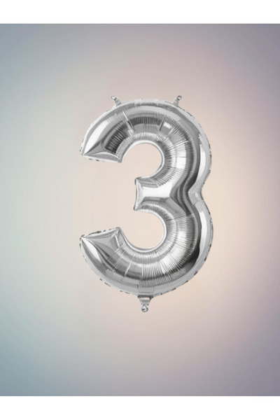 Umamiçe بالونات الأرقام - بالون فضي على شكل أرقام من 3 - بالون فويل بطول 40 ب...