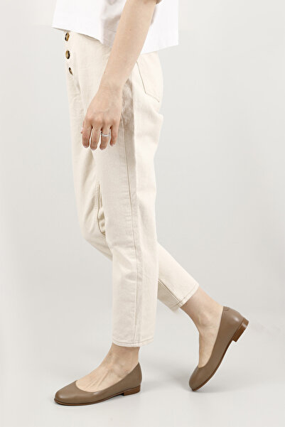 GÖNDERİ(R) Women's Mink Antique Genuine Leather Ballerinas