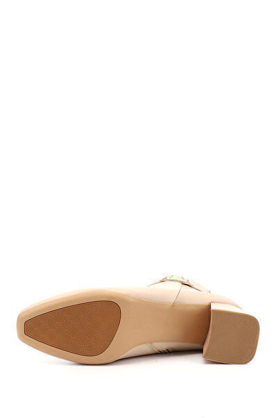 GÖNDERİ(R) Γυναικείες/Κορίτσια Μπεζ μπότες με φερμουάρ και χοντρό τακούνι