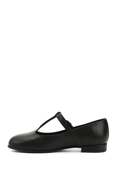 GÖNDERİ(R) Women/Girls Black Mary Jane Genuine Leather Ballerinas