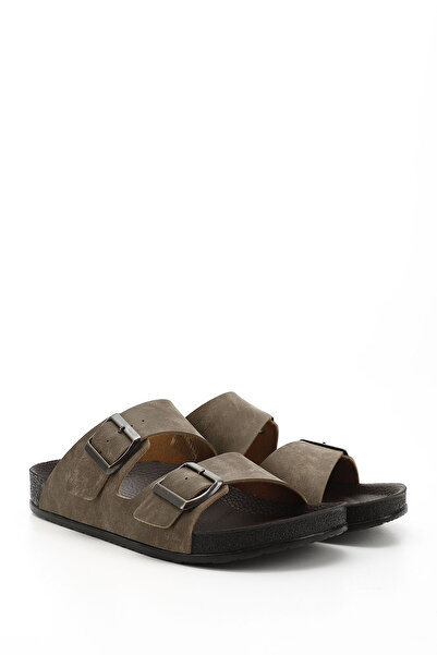 GÖNDERİ(R) Γυναικείες ημερήσιες παντόφλες VİZON με αγκράφα 34048