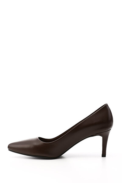 GÖNDERİ(R) Women / Girls Brown Platinum Pointed Toe Thin Heels Genuine Leather Stiletto