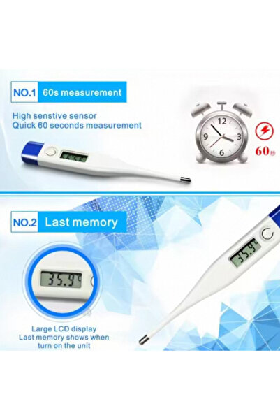 Choice مقياس حرارة رقمي أزرق عميق، قطعة واحدة، عالي الجودة، للاستخدام السريري عن طريق الفم وتحت الإبط والمستقيم، لقياس درجة حرارة الأطفال والبالغين