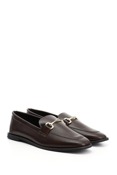 GÖNDERİ(R) Women/Girls Brown Blunt Toe Buckle Ballerinas