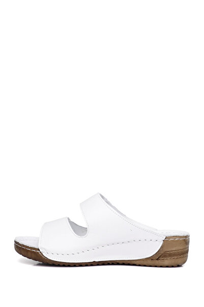 GÖNDERİ(R) Γυναικείες / Κορίτσια Παντόφλες από Γνήσιο Δερμάτινο Σόλα με Λευκό Velcro