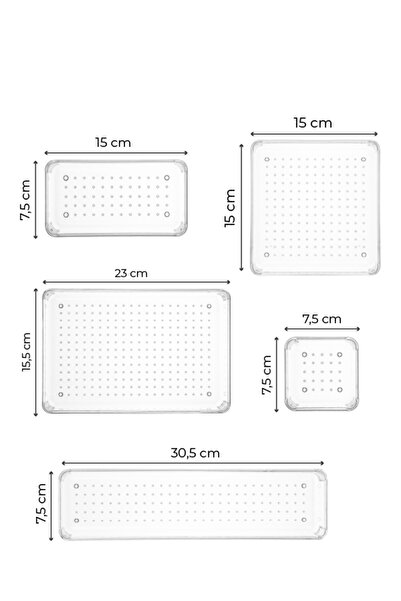 Vienev Clear 16-Piece Organizer - 7X Square, 5X Organizer, 2X Organizer, 1X Large Square, Special Organizer