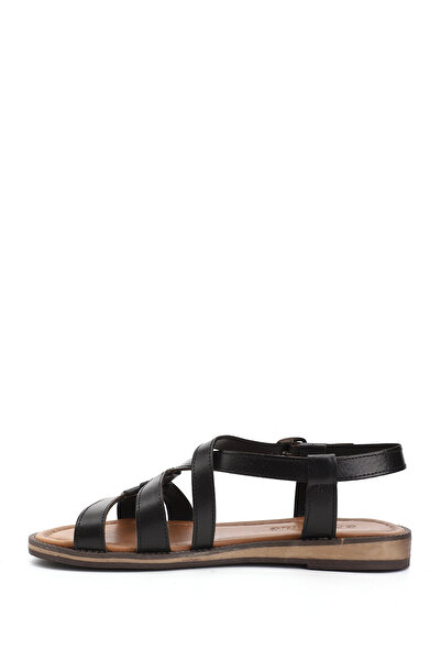 GÖNDERİ(R) Women/Girls Black Genuine Leather Sandals