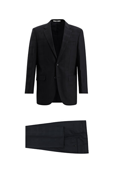 Kiğılı Relaxed Fit Comfortable Cut Wool Classic Plaid Suit