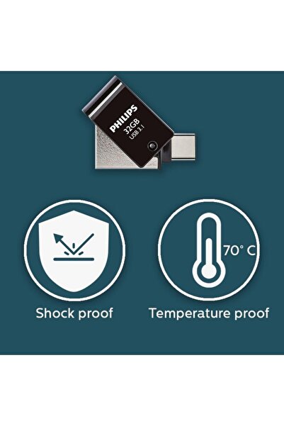 Rabelix Online Marketing 32Gb 2in1 Flash Memory with Type C and USB Port, USB 3.1 Type C Port, Compatible with All Devices, Data Storage